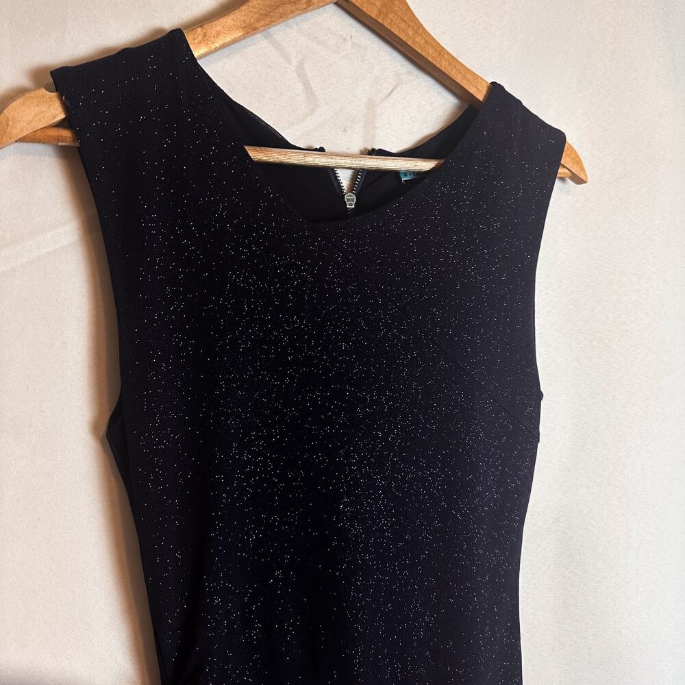 ALICE + OLIVIA Navy Blue Bodycon Glitter Shift Dress Sz. 4 - Picture 4 of 7